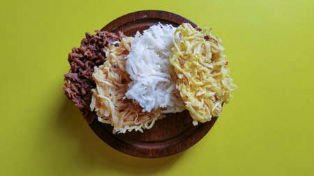 Coconut candy Brazilian coconut sweet typical of the June festivities.の写真素材