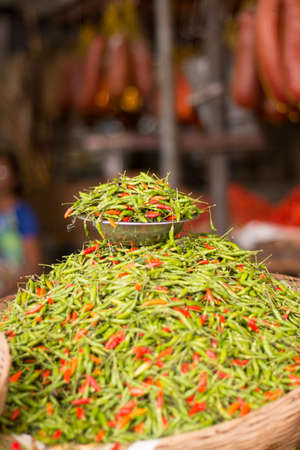 Pepper for sale at popular fair selective focus.の写真素材