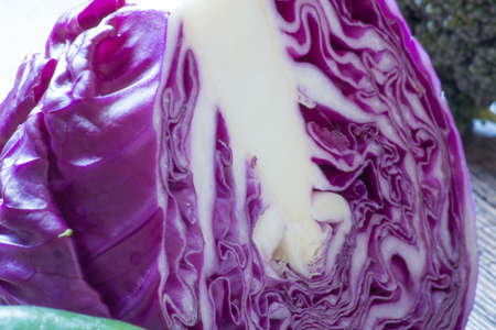 Detail of Sliced purple cabbage.の写真素材