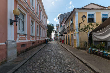 Ancient streets of Pelourinho in the city of Salvador Bahia Brazil.の写真素材