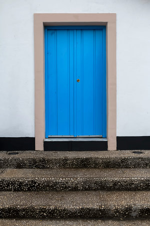 Vintage old blue door.