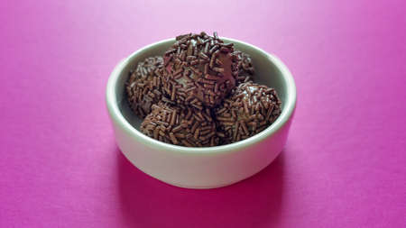 Brazilian traditional sweet brigadeiro.の写真素材