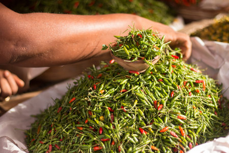 Peppers for sale at a popular fair.