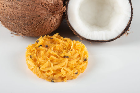 Coconut Candy Coconut Isolated on White Background