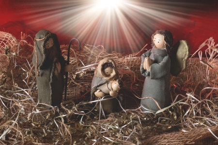 Nativity scene. Traditional Christmas scene.の写真素材