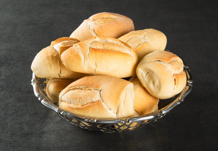 French bread basket. Brazilian traditional bread.