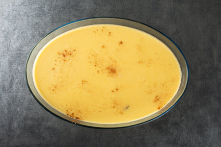 Hominy. Curau. Typical Brazilian junina party sweets. brazilian dessert.の写真素材