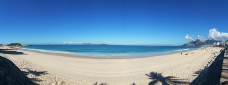 Panoramic view of Arpoador and Ipanema beach in Rio de Janeiro Brazil.の写真素材