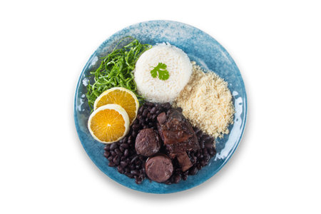 Feijoada. Brazilian traditional food dish. White background.の写真素材