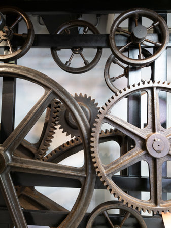 Antique iron wheel gear system.の写真素材