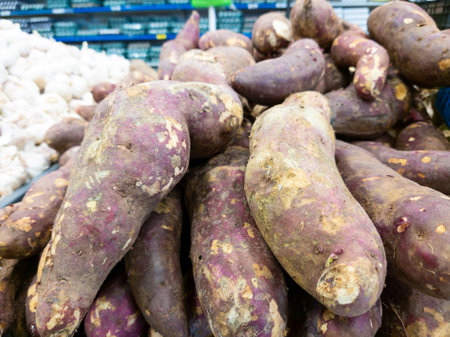 sweet potato for sale in the market.の写真素材