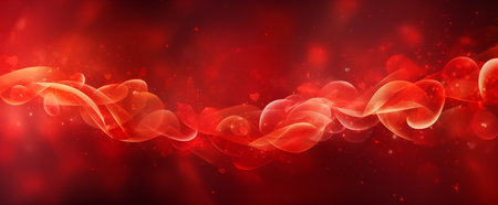 Christmas banner. Red hearts and space for text.の素材