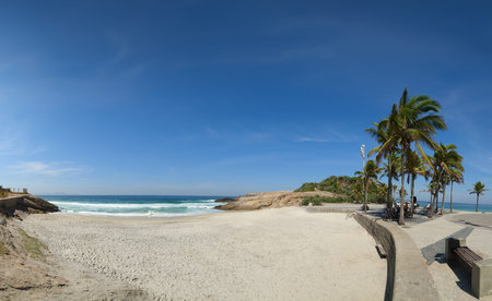Panoramic view of Praia do Diabo and Arpoador in Rio de Janeiro Brazil.