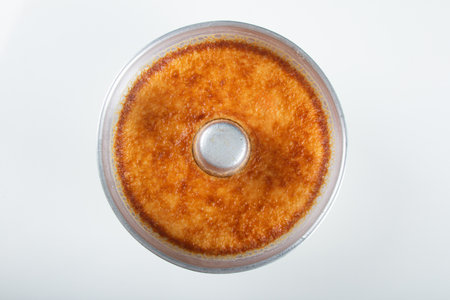 milk pudding isolated on white background.の写真素材