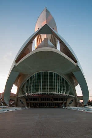 Valencia, Spain - April 28, 2019: Palau de les Arts Reina Sofia (Queen Sofia Palace of the Arts), designed by the Spanish architect Santiago Calatrava in Valencia (Spain)のeditorial素材