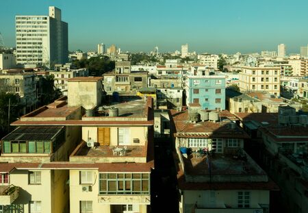 Top view of the neighborhood of Vedado of Havana (Cuba).の写真素材