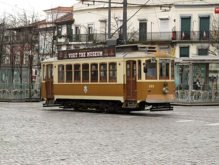 Porto, Portugal - January 29, 2013: Old tram line 22 of Porto.のeditorial素材