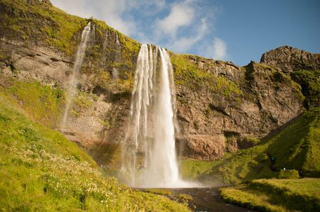 Seljalandsfoss waterfall in the river Seljalands, next to route 1 in the southern Iceland. Nature conceptの写真素材
