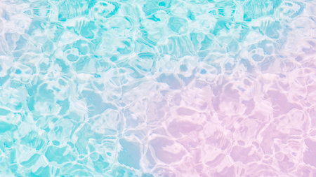 Abstract watercolor background in teal and pink tones with water texture. Calm banner trendy design
