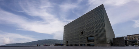San Sebastian, Spain - April 18, 2022: Kursaal Conference Center and Auditorium designed by Rafael Moneo located in San SebastiÃ¡n (Basque Country, Spain). Opened in 1999, and the main venue of the San Sebastian Film Festivalのeditorial素材