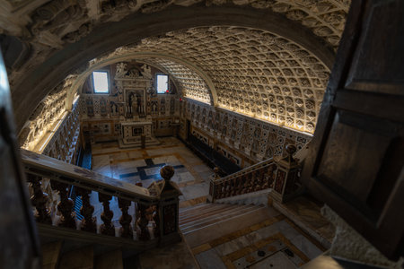 Cagliari, Italy - August 22, 2023: Crypt of the Cathedral of Santa Maria and Santa Cecilia of Cagliari in Sardinia, located under the presbytery of the Roman-style Catholic cathedralのeditorial素材