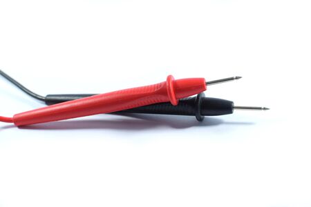 Multimeter red and black in white backgroundの写真素材