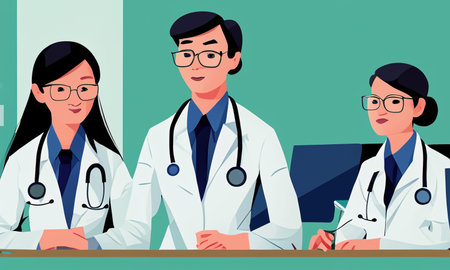 some doctors in a hospital office generated with artificial intelligence
