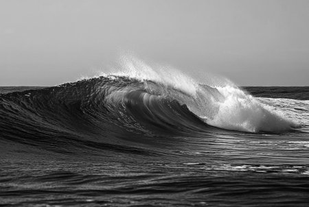 a beautiful wave in the pacific oceanの写真素材