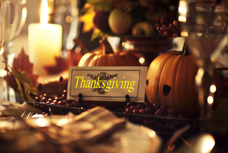 thanksgiving day in a cozy atmosphereの写真素材