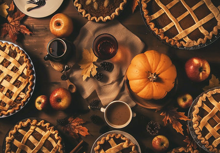 various desserts for thanksgiving dayの写真素材