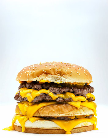 a homemade cheese burger with quality productsの写真素材