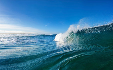 a beautiful wave in the oceanの写真素材