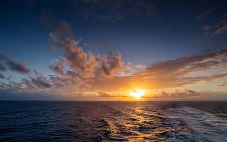 a sunset in the pacific ocean