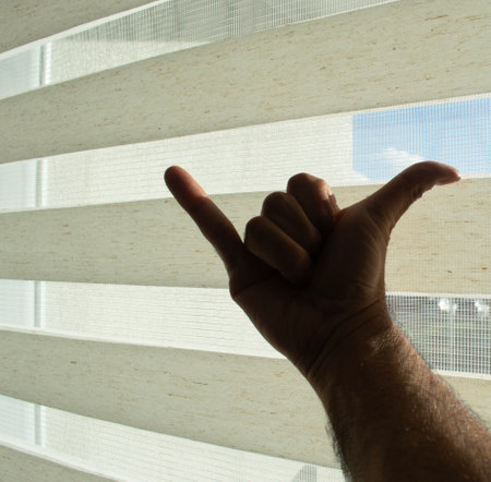 the shape of a man's handの写真素材