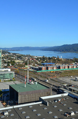 the city of ConcepciÃ³n and the BioBio river in Chile