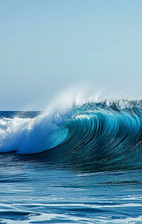 A wave in the Pacific Oceanの写真素材
