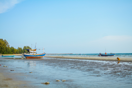 fishing boat on beachの写真素材