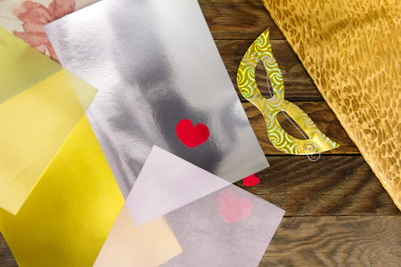 The Items for needlework on the wooden table