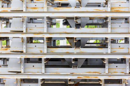 grey metal parts for construction mobile construction scaffoldingの写真素材