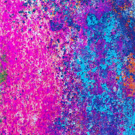 texture of abstract bright colorful background from old iron with peeling paint. square photo with copy space for textの写真素材