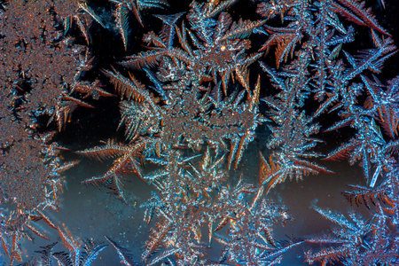 abstract background texture ice patterns on window