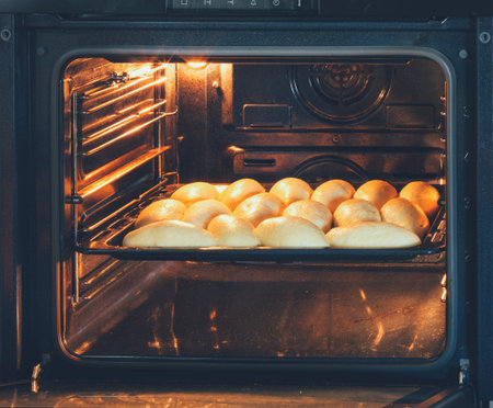 home baking pies with fillings prepared in the electric oven