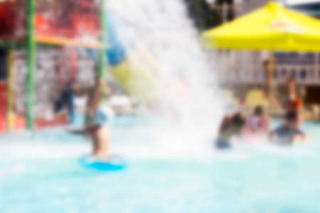 Blurred abstract background can be an illustration to the article about the water parks and children's summer vacationの写真素材