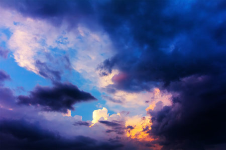 the sky with clouds before the storm