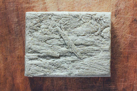 briquette sweet halva from sunflower seeds top view closeupの写真素材