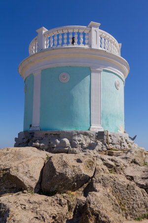 Kerch, Russia - 13 August 2019: eternal flame lighthouse on mount Mithridatesのeditorial素材