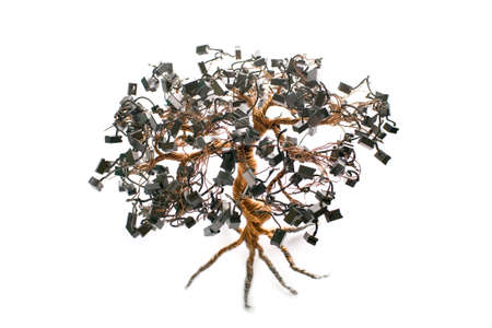 Electronic Bonsai Tree - hand madeの写真素材