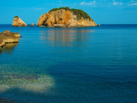View of the seascape Montenegro in Balkans. Mountains and islands.の写真素材