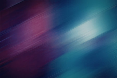 An abstract image featuring a vibrant background with a dynamic color transition from purple to blue, accompanied by a blurred effect that creates a sense of movement.の写真素材