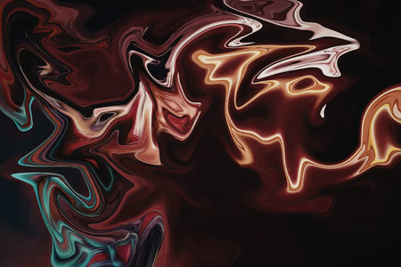 An abstract image featuring vibrant, swirling patterns and neon colors, creating a dynamic and mesmerizing visual effect.の写真素材